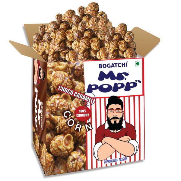 Mr.POPP's Chocolate Crunchy Caramel Popcorn, HandCrafted Gourmet Popcorn, Best Anniversary Gift, 375g + FREE Happy Anniversary Greeting Card