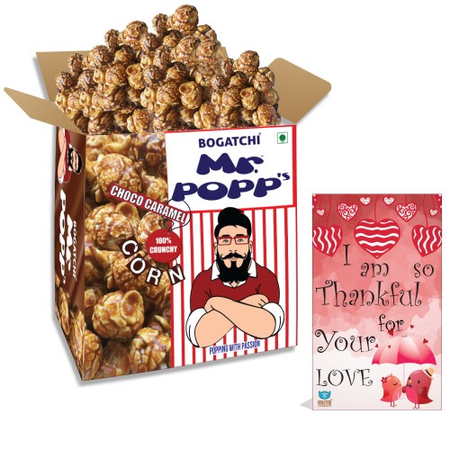 Mr.POPP's Crunchy  Caramel Popcorn, HandCrafted Gourmet Popcorn, Perfect Anniversary Gift, 375g + FREE Happy Anniversary Greeting Card