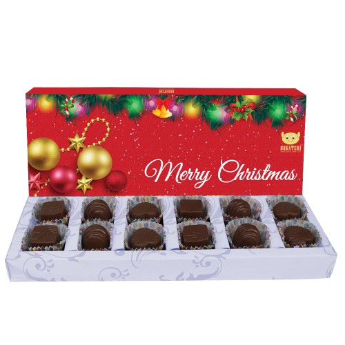 Christmas Gifts, Merry Christmas Chocolates, Premium Xmas Gift Box, 12 Pieces