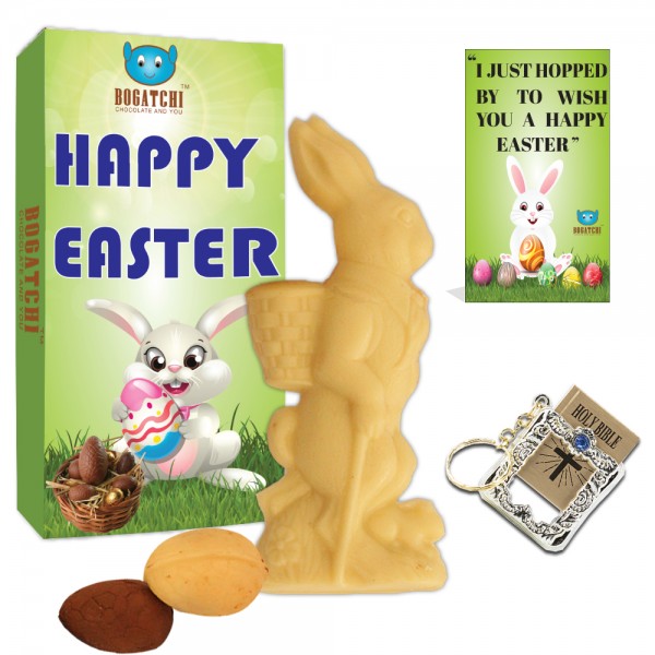 Big Chocolate Bunny - Easter Chocolate eggs, White Chocolate, 120g