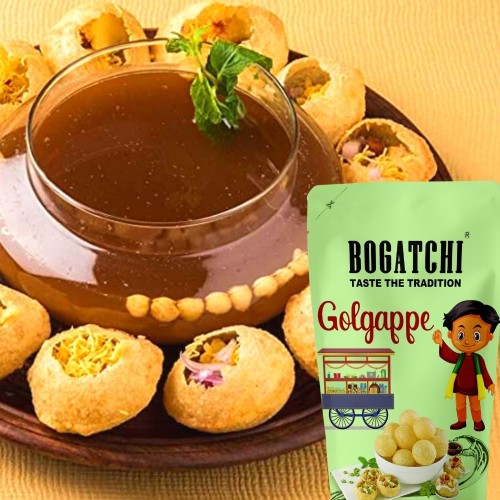 BOGATCHI Ready to Fry Panipuri or Bake in Microwave  | Pani Puri Pappad | Multi grain Golgappe Packet ReadyMade |Healhty and Safe Home Made Fiber Rich Golgappa - Jumbo Pack, 200g