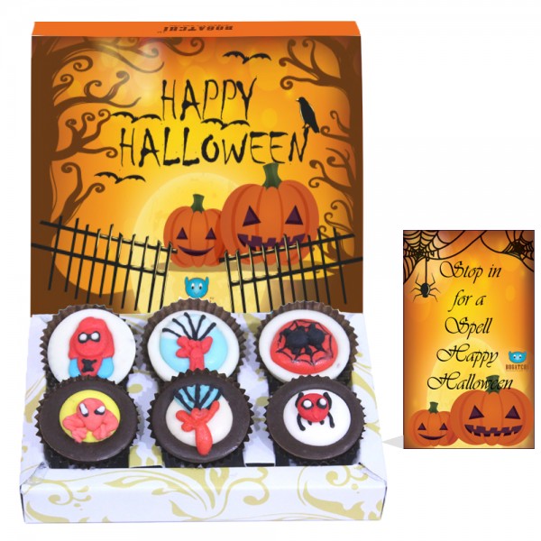 BOGATCHI Halloween Gifts, Premium Chocolate Candy Box with Spider Man Sugar Toys, 6 Pieces, Free Halloween Celebrations Card 