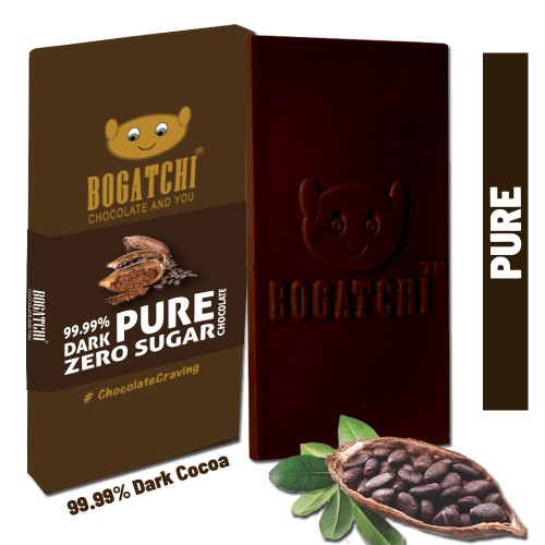 Vegan Dark  Chocolate | 99.99% Dark | PURE | Gluten FREE, 80 gm