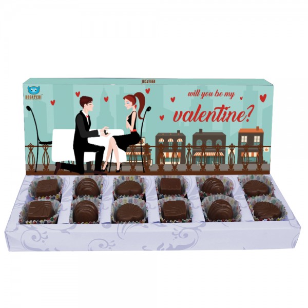 BOGATCHI Valentines Chocolates, Dark Chocolates, Love Chocolates, Premium Chocolates, Be My Valentine 120 g