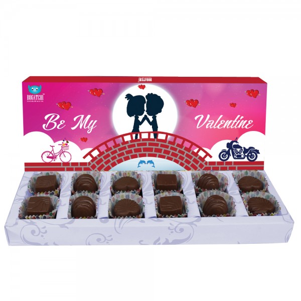 BOGATCHI Valentines Chocolates, Dark Chocolates, Love Chocolates, Premium Chocolates, Happy Valentine 120 g 